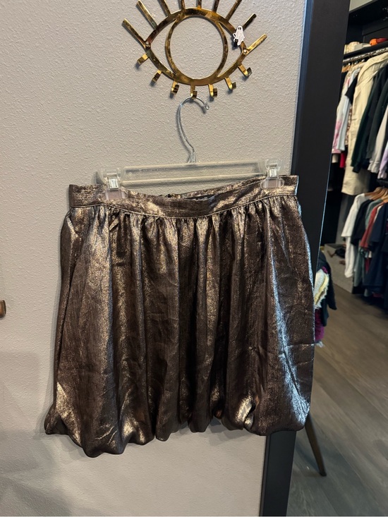 Madewell Dresses & Skirts - Madewell Metallic Bronze Bubble Mini Skirt 🍂🍁🖤